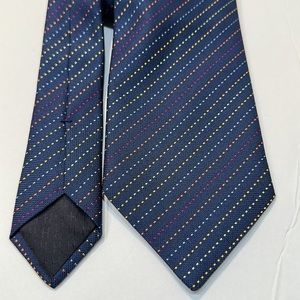 Hermes 100% Silk Tie Multicolor Striped New Smoke And Pet Free Home
